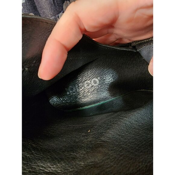 Igi&Co Black Slouchy Leather Boots Asymmetrical Zipper Italy Sz 37 / US 6.5 - Picture 9 of 10